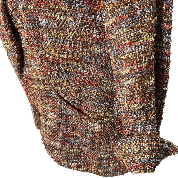 VINTAGE ETCETERA Brown Orange Speckled Tweed Blazer Jacket Women's Size 4 - Picture 6 of 16